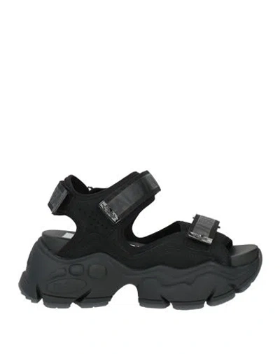 Buffalo Woman Sandals Black Size 6 Textile Fibers