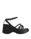 Buffalo Woman Sandals Black Size 7.5 Textile Fibers In Black