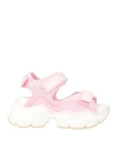 Buffalo Woman Sandals Pink Size 9 Leather, Textile Fibers