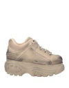 Buffalo London Logo-appliqué Leather Sneakers In Beige