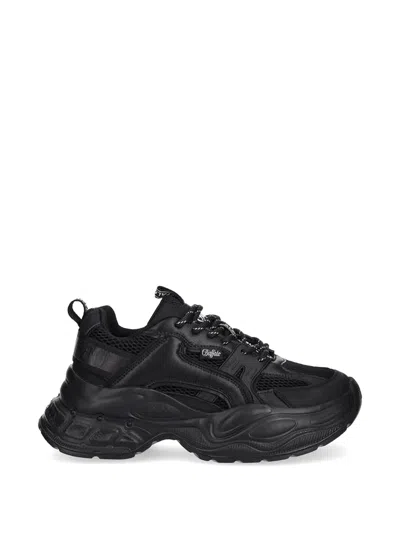Buffalo Yuno One Chunky-sole Panelled Sneakers In Black