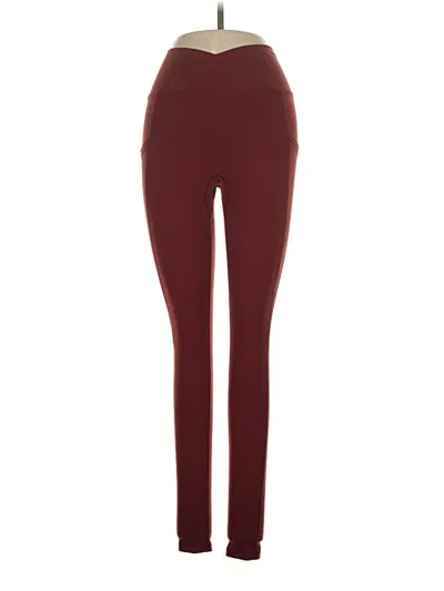 Pre-owned Buffbunny Collection Active Pants In Burgundy