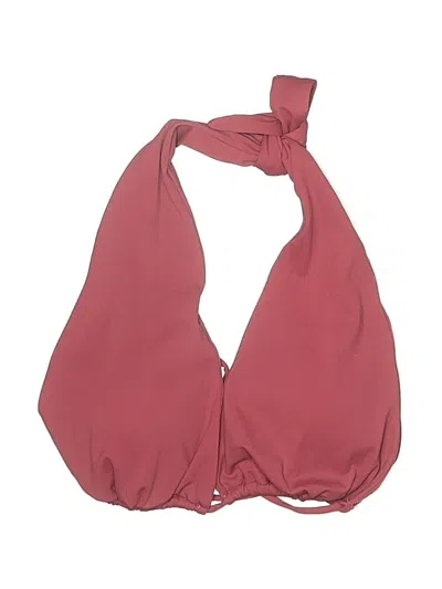 Pre-owned Buffbunny Collection Swimsuit Top Burgundy Solid Pattern Swimwear