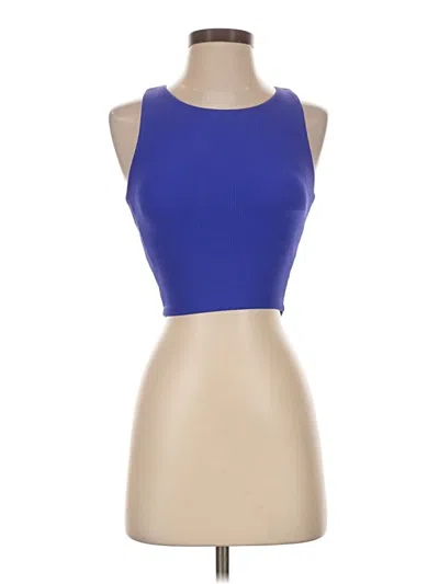 Pre-owned Buffbunny Collection Tank Top Blue Strapless Neckline Tops