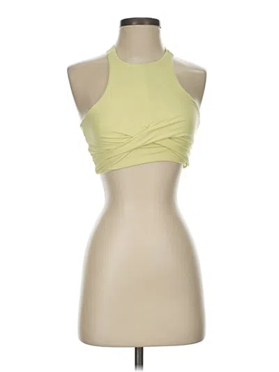 Pre-owned Buffbunny Collection Tank Top Yellow Halter Neckline Tops