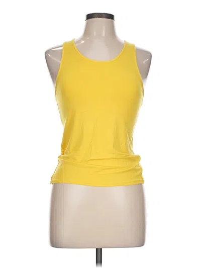 Pre-owned Buffbunny Collection Tank Top Yellow Halter Neckline Tops