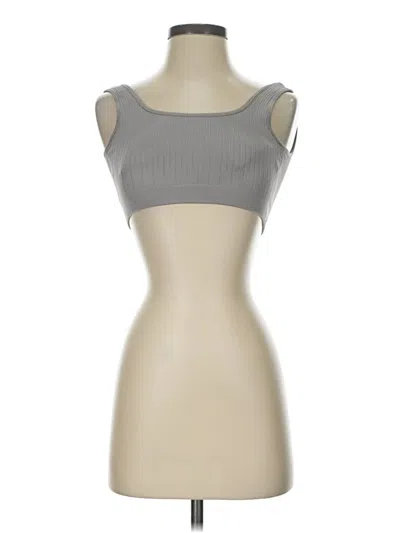Pre-owned Buffbunny Collection Tube Top Gray Strapless Neckline Tops