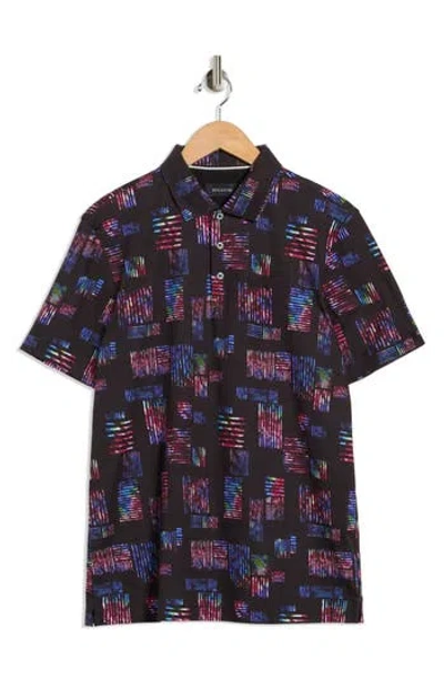 Bugatchi Abstract Knit Polo In Purple