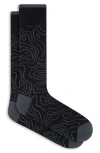 Bugatchi Abstract Pattern Cotton Blend Dress Socks In Black