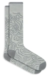 Bugatchi Abstract Pattern Cotton Blend Dress Socks In Gray