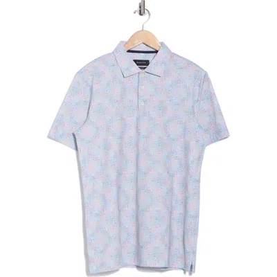 Bugatchi Abstract Print Ooohcotton® Knit Polo In Blue