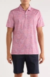 Bugatchi Abstract Print Stretch Cotton Polo In Pink