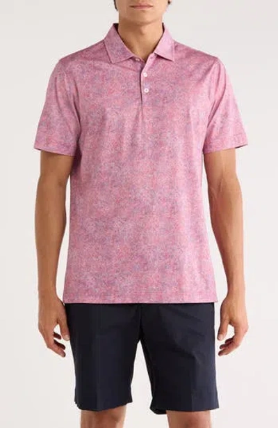 Bugatchi Abstract Print Stretch Cotton Polo In Pink