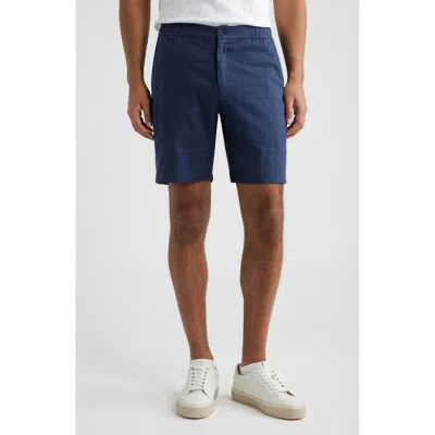 Bugatchi Aerolinen Linen Blend Shorts In Blue