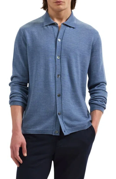 Bugatchi Alistair Merino Wool Cardigan In Blue
