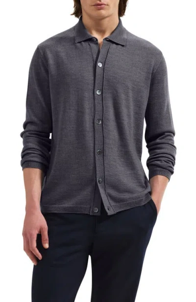 Bugatchi Alistair Merino Wool Cardigan In Gray