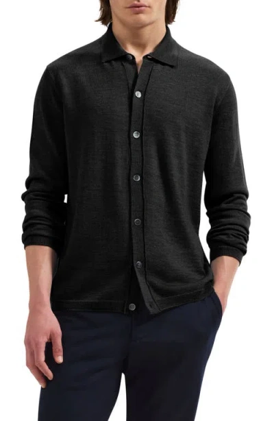 Bugatchi Alistair Merino Wool Cardigan In Black