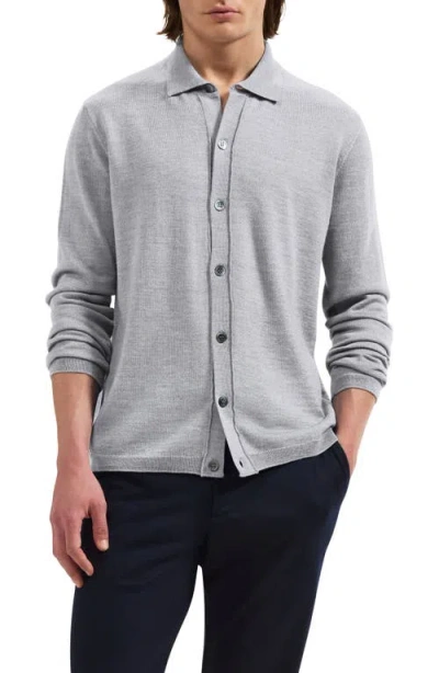 Bugatchi Alistair Merino Wool Cardigan In Gray