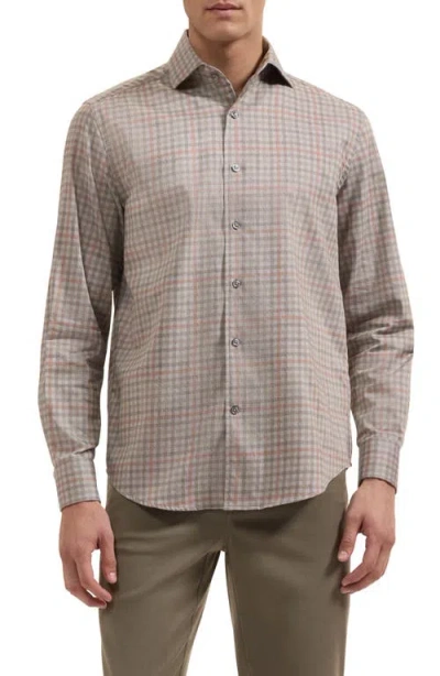 Bugatchi Alvin Cotton Button-up Shirt In Gray