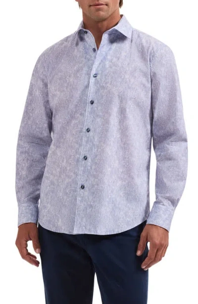Bugatchi Alvin Paisley Cotton Shirt In Blue