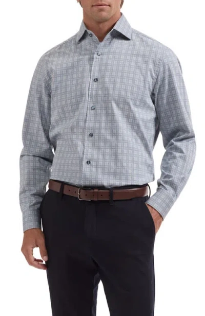 Bugatchi Alvin Plaid Long Sleeve Button Up Shirt In Blue