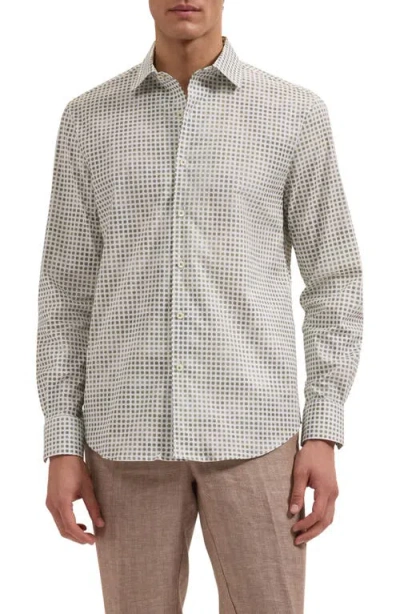 Bugatchi Alvin Shaped Fit Geo Print Button-up Shirt In Gray