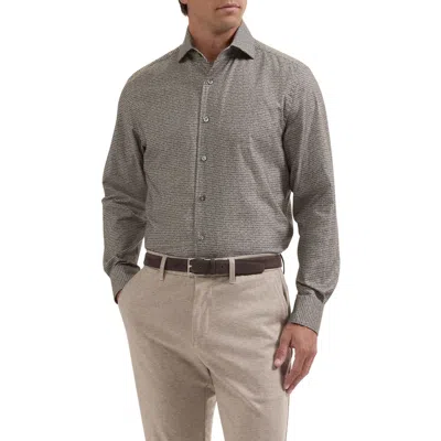 Bugatchi Alvin Shaped Fit Geo Print Button-up Shirt In Green