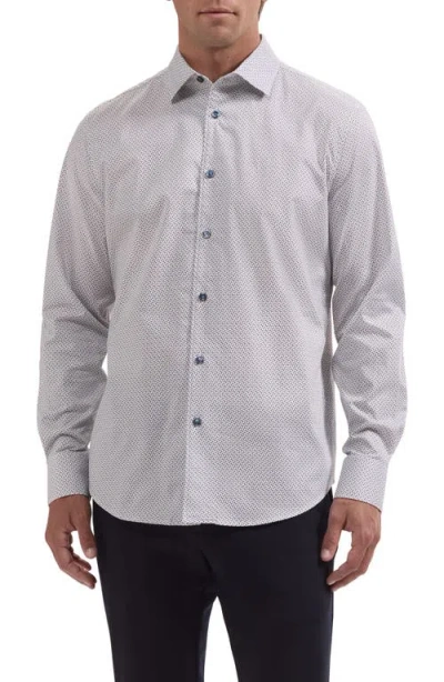 Bugatchi Alvin Shaped Fit Long Sleeve Cotton Button-up Shirt In White