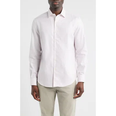 Bugatchi Alvin Shaped Fit Mini Check Button-up Shirt In Pink