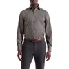 Bugatchi Alvin Trim Fit Dot Print Stretch Cotton Button-up Shirt In Brown