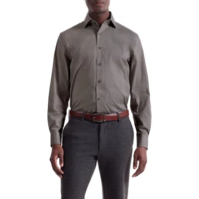 Bugatchi Alvin Trim Fit Dot Print Stretch Cotton Button-up Shirt In Brown
