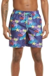Bugatchi Aquarium Swim Trunks In Night Blue