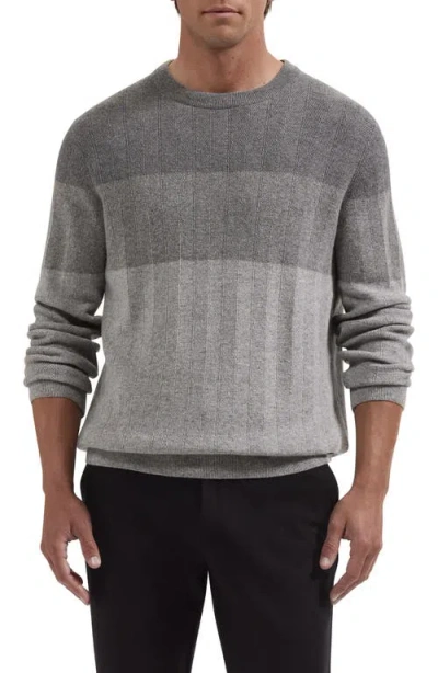 Bugatchi Aran Rib Crewneck Sweater In Gray