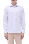 Bugatchi Axel Diamond Jacquard Cotton Button-up Shirt In Salt