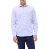Bugatchi Axel Floral Jacquard Shaped Fit Button-up Shirt In Sky