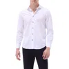 Bugatchi Axel Floral Jacquard Shaped Fit Button-up Shirt In White