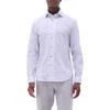 Bugatchi Axel Floral Shaped Fit Button-up Shirt In Platinum