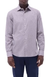 Bugatchi Axel Geo Print Shaped Fit Stretch Cotton Button-up Shirt In Dusty Pink