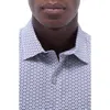 Bugatchi Axel Geo Print Shaped Fit Stretch Cotton Button-up Shirt In Zinc