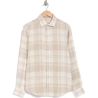 Bugatchi Axel Long Sleeve Linen Button-up Shirt In Sand