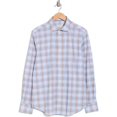 Bugatchi Axel Plaid Long Sleeve Button-up Shirt In Dusty Blue