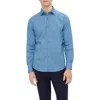 Bugatchi Axel Shaped Fit Geo Print Stretch Cotton Button-up Shirt In Dusty Blue