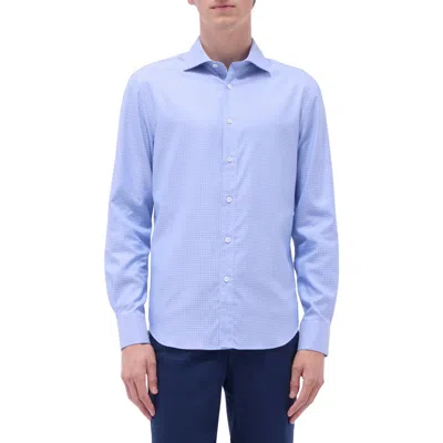 Bugatchi Axel Shaped Fit Jacquard Button-up Shirt In Air Blue