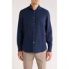 Bugatchi Axel Shaped Fit Linen Button-up Shirt In Blue