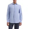 Bugatchi Axel Shaped Fit Linen Button-up Shirt In Blue