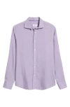 Bugatchi Axel Shaped Fit Linen Button-up Shirt In Lilac