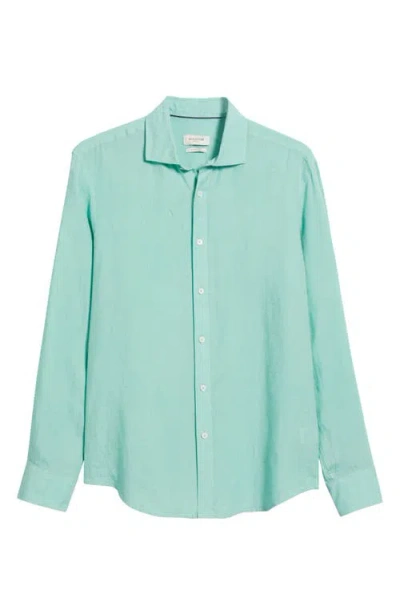 Bugatchi Axel Shaped Fit Linen Button-up Shirt In Menthol