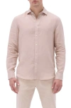 Bugatchi Axel Shaped Fit Linen Button-up Shirt In Sand