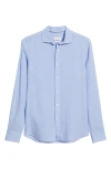 Bugatchi Axel Shaped Fit Linen Button-up Shirt In Sky