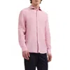 Bugatchi Axel Shaped Fit Linen Button-up Shirt In Pink